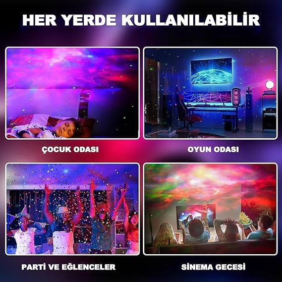 Uzay Temalı Astronot Figürlü Projektör