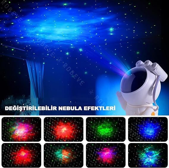 Uzay Temalı Astronot Figürlü Projektör