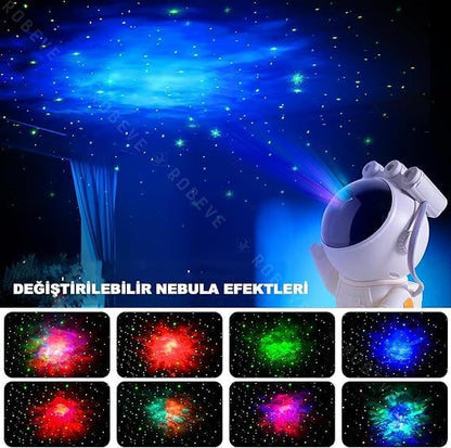 Uzay Temalı Astronot Figürlü Projektör