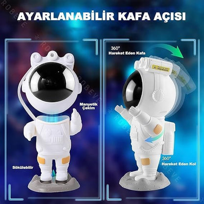 Uzay Temalı Astronot Figürlü Projektör